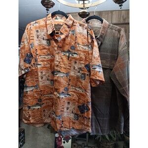 North River Shirt Lot; XL short sleeve fishing; long sleeve plaid button up